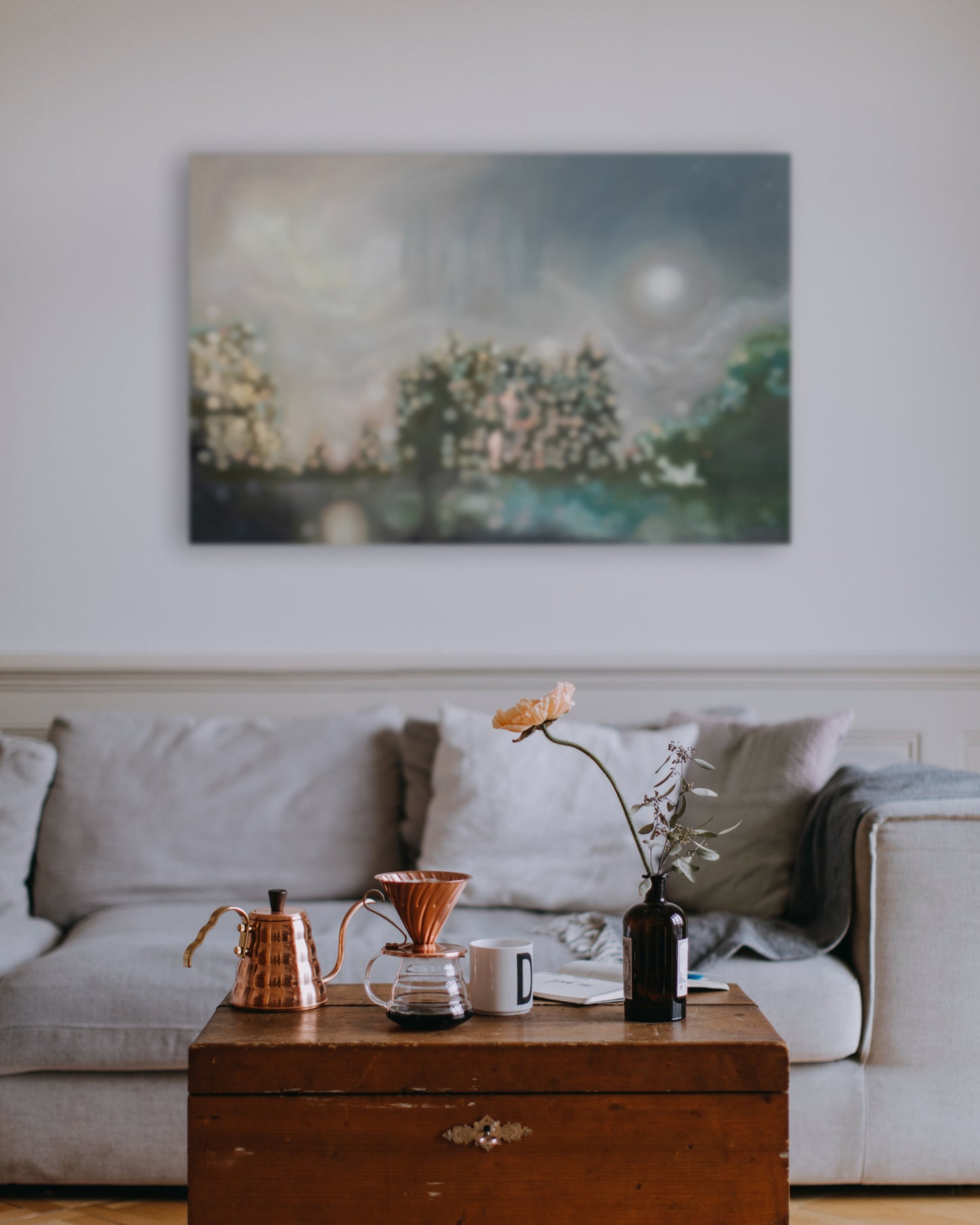 Large bokeh oil painting