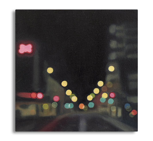 Invercargill Street - Bokeh original oil painting on canvas