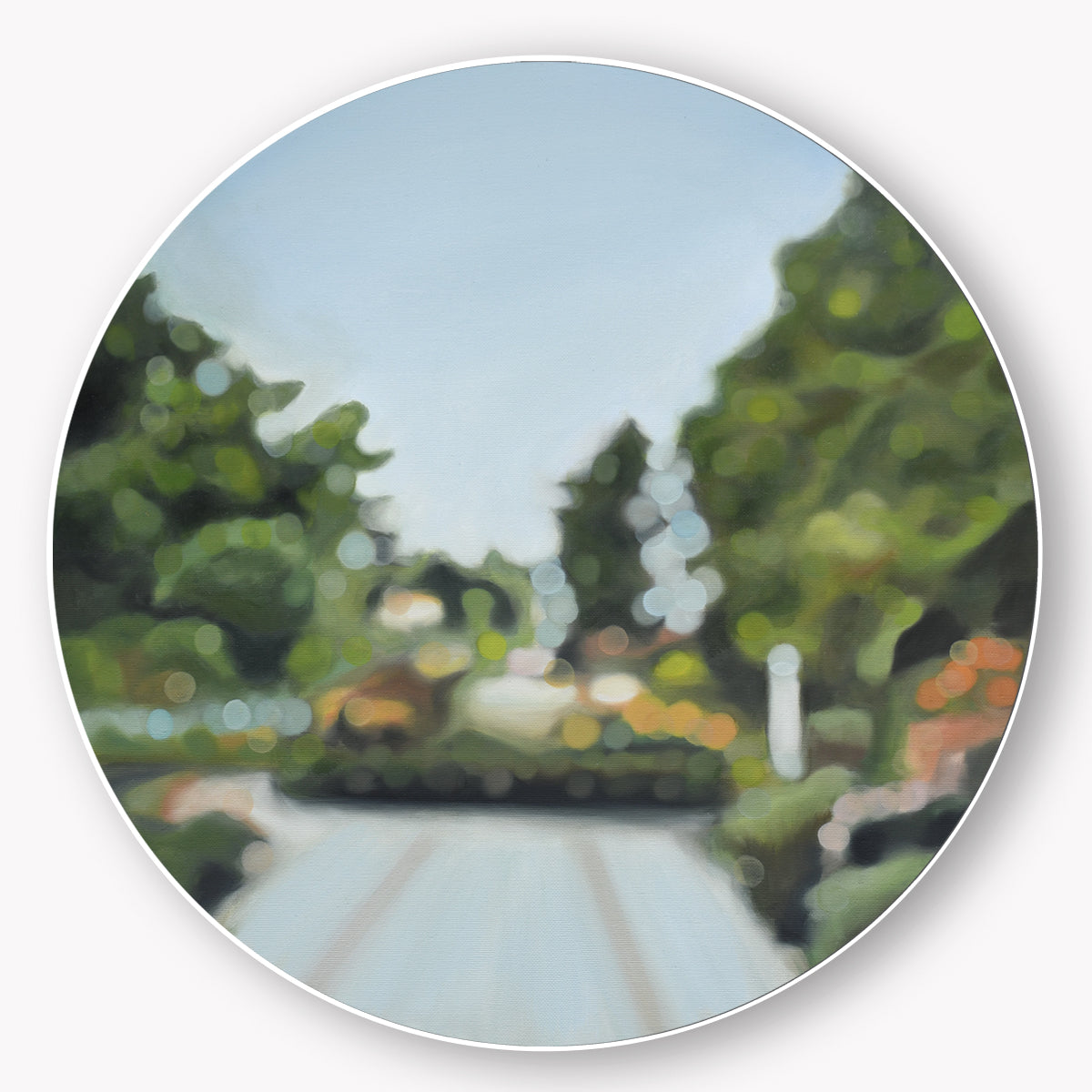 Queens Park - Bokeh on round canvas