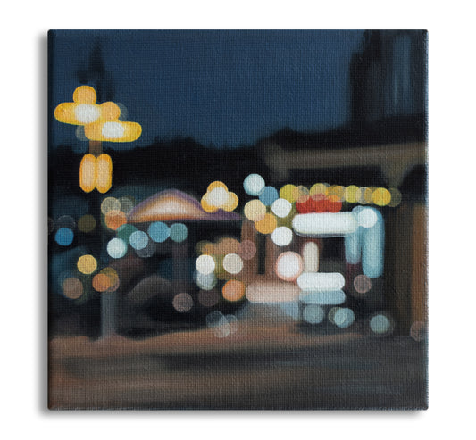 Wanaka Cafe - Bokeh original oil painting on canvas