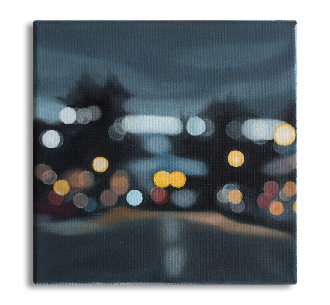 Wanaka Street - Bokeh original oil painting on canvas