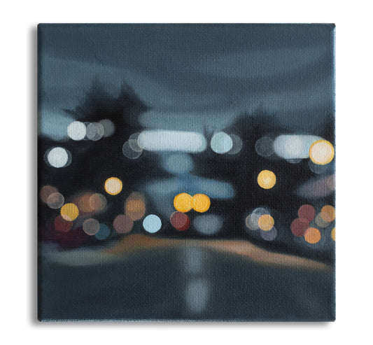 Wanaka Street - Bokeh original oil painting on canvas