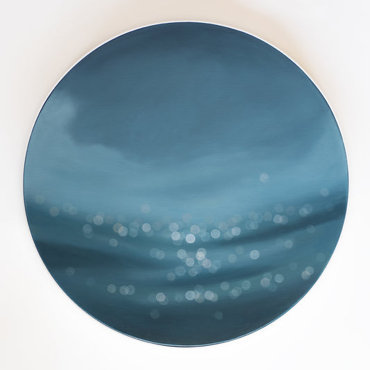 'Embark' - Water Bokeh on round canvas