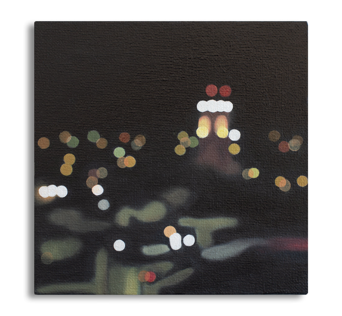 Water Tower - Bokeh original oil painting on canvas