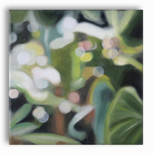 Evergreen Mirage - Bokeh original oil painting on canvas