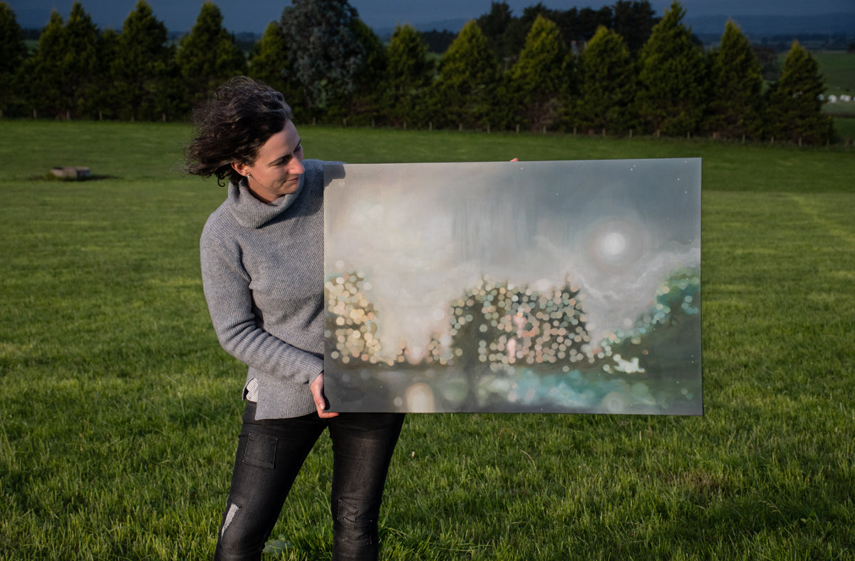 Large bokeh oil painting