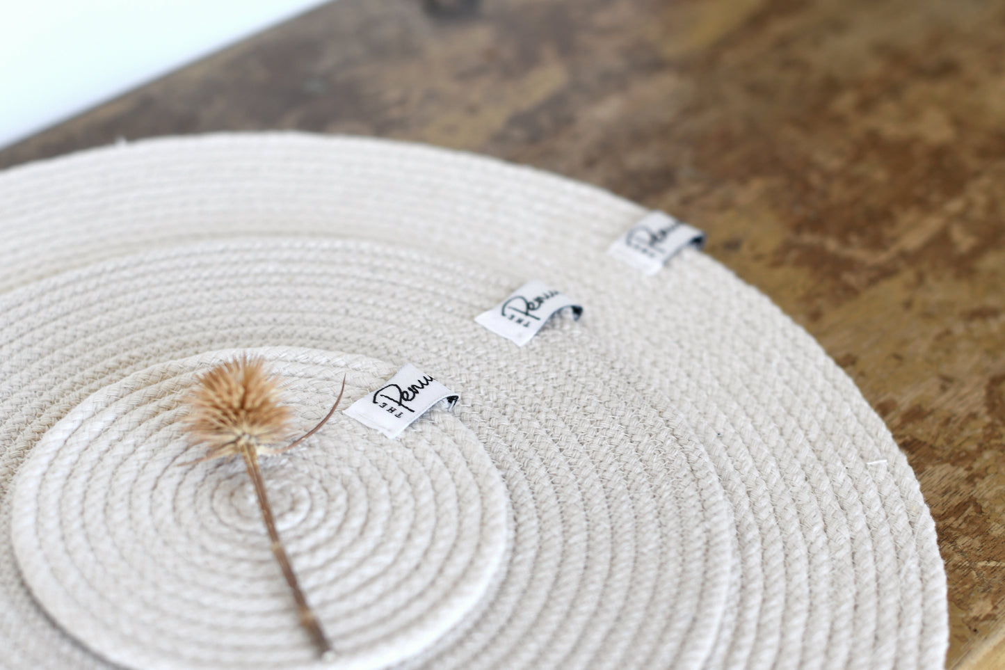 Coiled rope coasters and placemats
