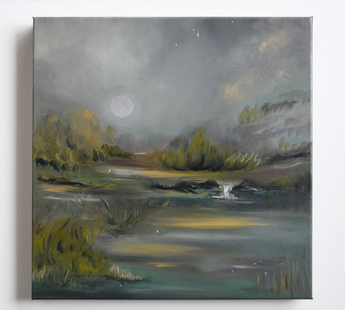 Moonrise Painting on Canvas